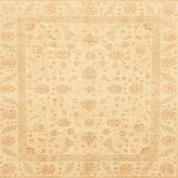 Square Abstract Mustard Yellow Oriental Rug, abs3784