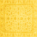 Square Machine Washable Oriental Yellow Traditional Rug, wshabs3784yw