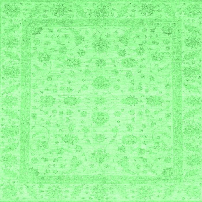 Square Machine Washable Oriental Emerald Green Traditional Area Rugs, wshabs3784emgrn