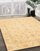 Machine Washable Abstract Mustard Yellow Rug in a Family Room, wshabs3784