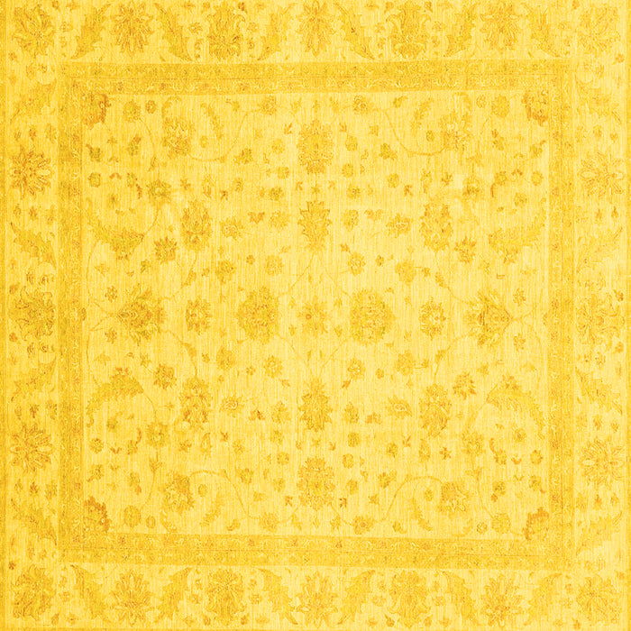 Square Oriental Yellow Traditional Rug, abs3784yw