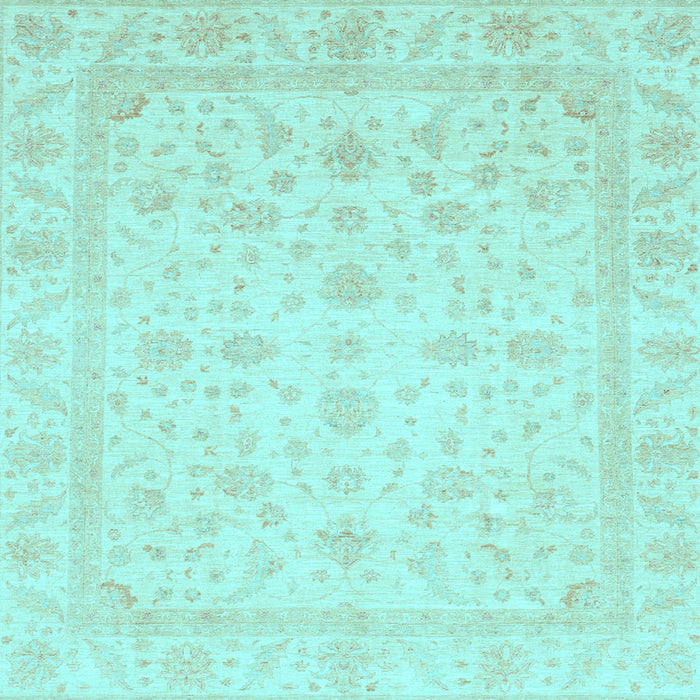 Square Machine Washable Oriental Light Blue Traditional Rug, wshabs3784lblu
