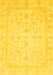 Machine Washable Oriental Yellow Traditional Rug, wshabs3784yw