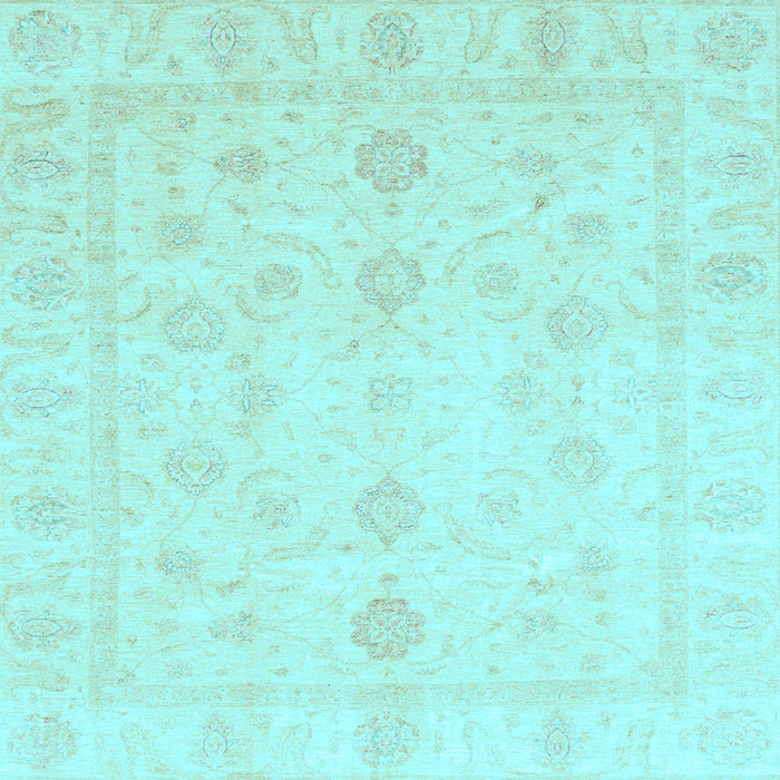 Square Oriental Light Blue Traditional Rug, abs3785lblu