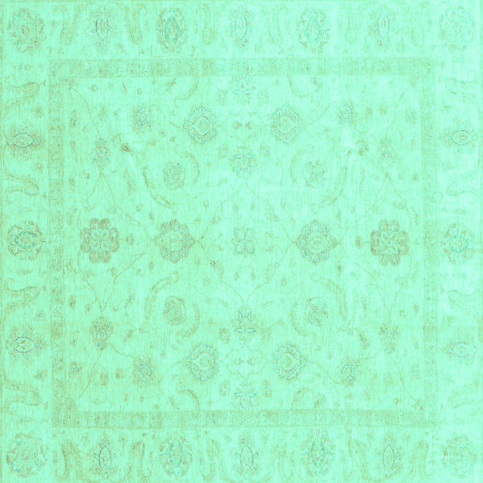 Square Oriental Turquoise Traditional Rug, abs3785turq