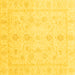 Square Machine Washable Oriental Yellow Traditional Rug, wshabs3785yw