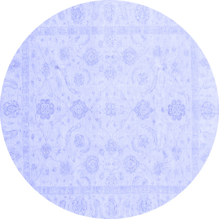 Round Oriental Blue Traditional Rug, abs3785blu