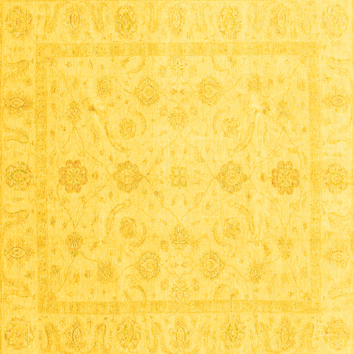 Square Oriental Yellow Traditional Rug, abs3785yw
