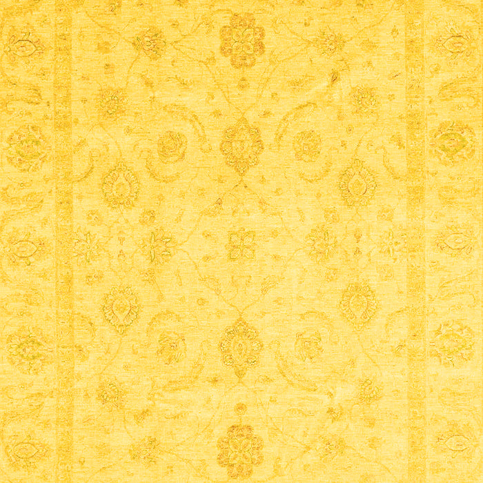 Machine Washable Oriental Yellow Traditional Rug, wshabs3785yw