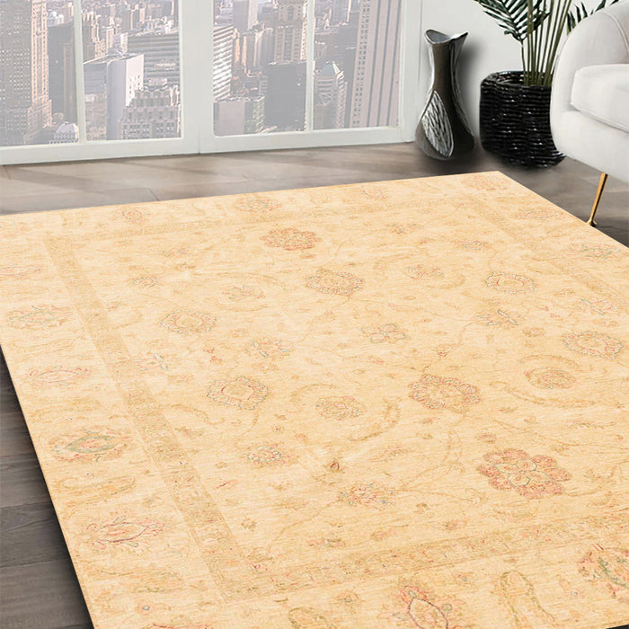 Machine Washable Abstract Chrome Gold Yellow Rug in a Family Room, wshabs3785