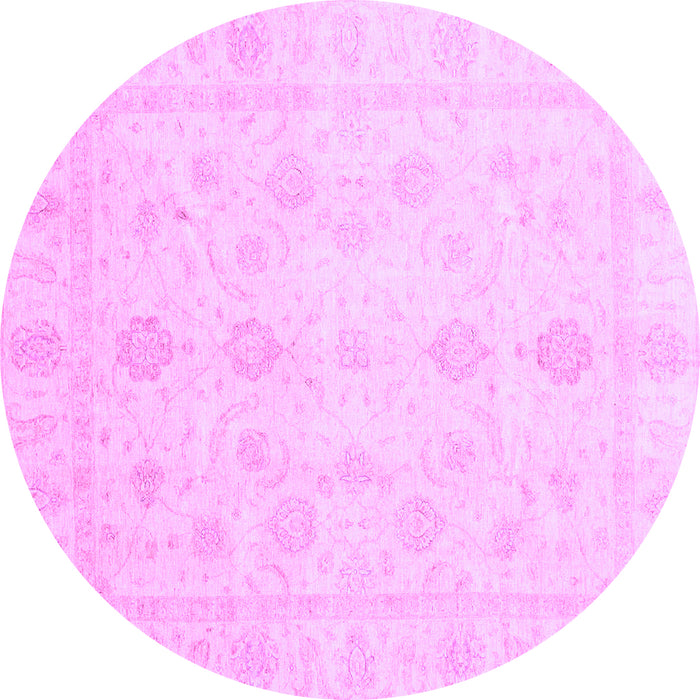 Round Oriental Purple Traditional Rug, abs3785pur