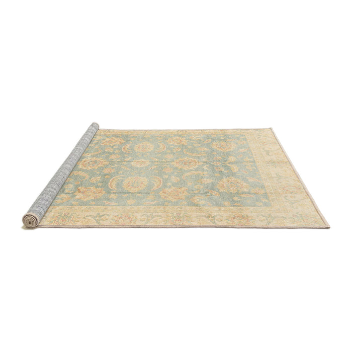 Sideview of Machine Washable Abstract Khaki Gold Rug, wshabs3786