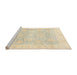 Sideview of Machine Washable Abstract Khaki Gold Rug, wshabs3786