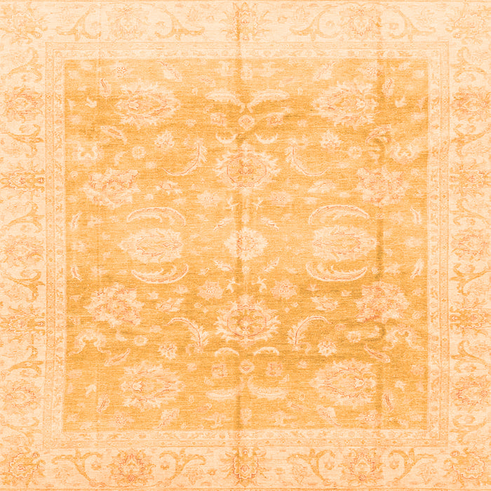 Square Oriental Orange Traditional Rug, abs3786org