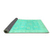 Sideview of Oriental Turquoise Traditional Rug, abs3786turq