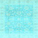 Square Oriental Light Blue Traditional Rug, abs3786lblu