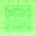 Square Oriental Green Traditional Rug, abs3786grn