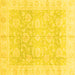 Square Oriental Yellow Traditional Rug, abs3786yw