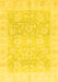 Machine Washable Oriental Yellow Traditional Rug, wshabs3786yw