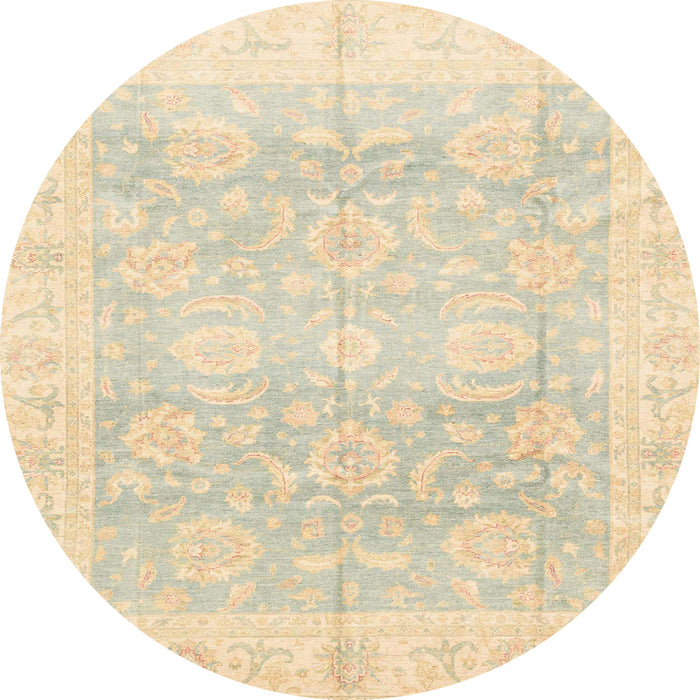 Round Machine Washable Abstract Khaki Gold Rug, wshabs3786