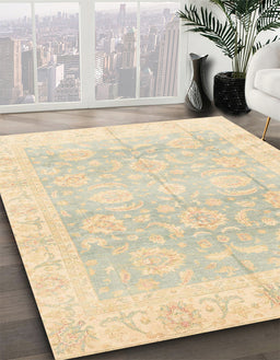 Machine Washable Abstract Khaki Gold Rug in a Family Room, wshabs3786
