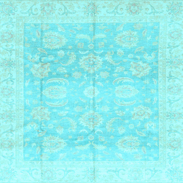 Square Machine Washable Oriental Light Blue Traditional Rug, wshabs3786lblu