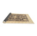 Sideview of Abstract Dark Almond Brown Oriental Rug, abs3787