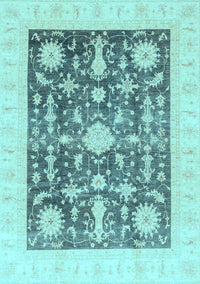 Oriental Light Blue Traditional Rug, abs3787lblu