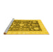 Sideview of Machine Washable Oriental Yellow Traditional Rug, wshabs3787yw