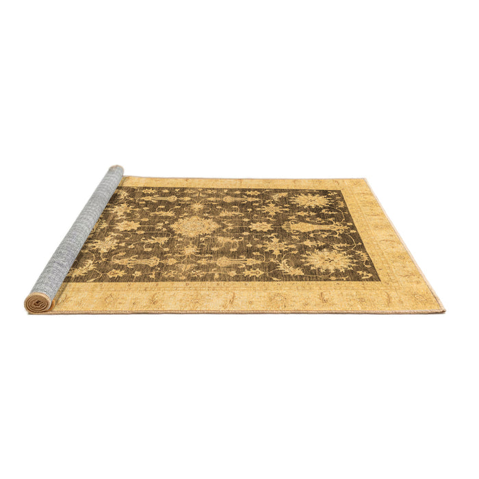 Sideview of Machine Washable Oriental Brown Traditional Rug, wshabs3787brn