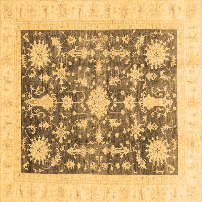 Square Oriental Brown Traditional Rug, abs3787brn