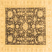 Square Oriental Brown Traditional Rug, abs3787brn