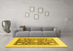 Machine Washable Oriental Yellow Traditional Rug in a Living Room, wshabs3787yw