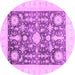 Round Oriental Purple Traditional Rug, abs3787pur