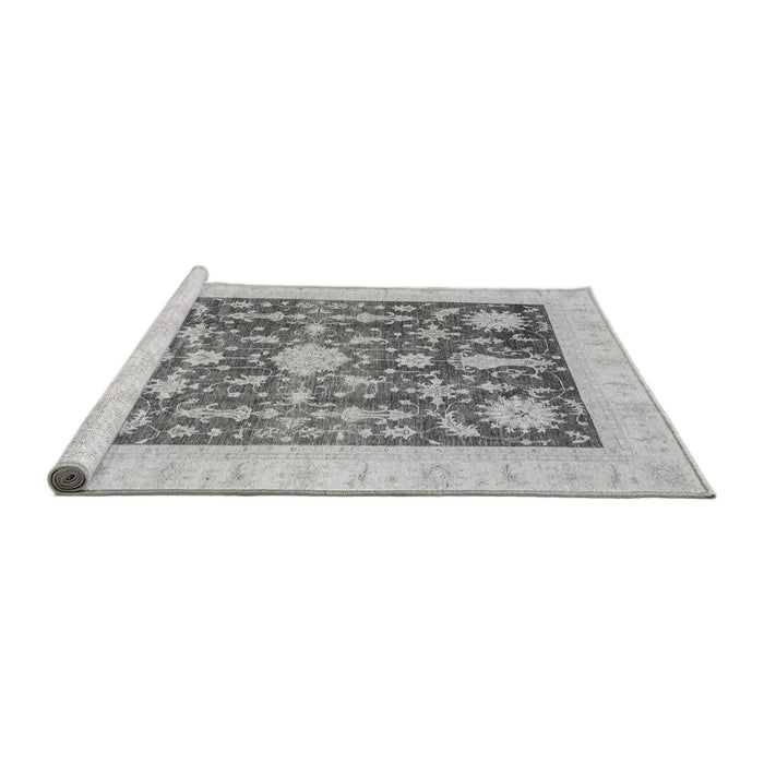 Sideview of Machine Washable Oriental Gray Traditional Rug, wshabs3787gry