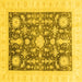 Square Machine Washable Oriental Yellow Traditional Rug, wshabs3787yw