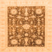 Square Oriental Orange Traditional Rug, abs3787org