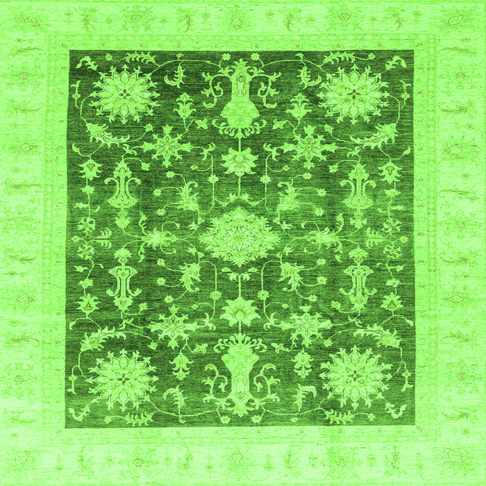 Square Oriental Green Traditional Rug, abs3787grn
