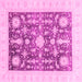 Square Oriental Pink Traditional Rug, abs3787pnk