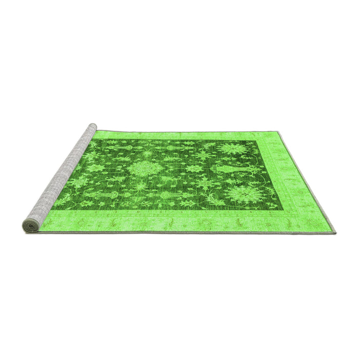 Sideview of Machine Washable Oriental Green Traditional Area Rugs, wshabs3787grn