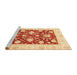 Sideview of Machine Washable Abstract Orange Red Rug, wshabs3788