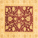 Square Oriental Brown Traditional Rug, abs3788brn