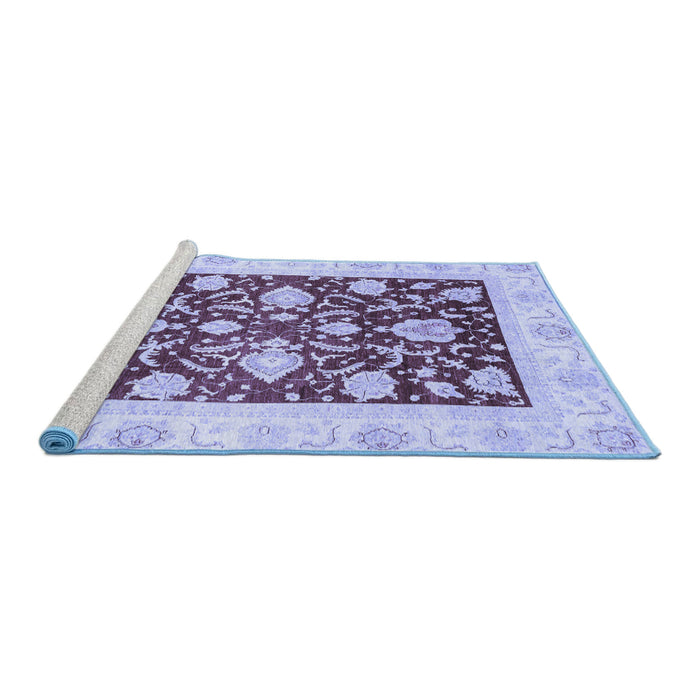 Sideview of Machine Washable Oriental Blue Traditional Rug, wshabs3788blu