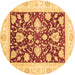 Round Oriental Brown Traditional Rug, abs3788brn