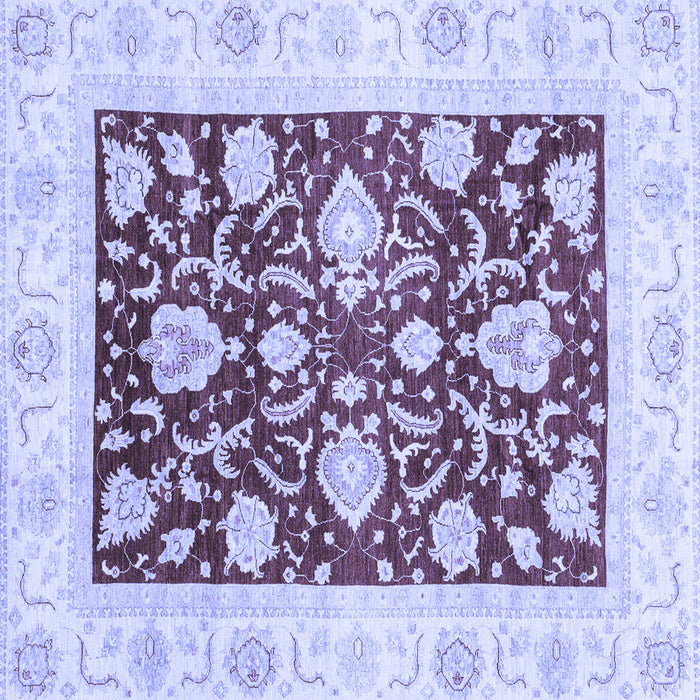 Square Machine Washable Oriental Blue Traditional Rug, wshabs3788blu