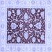 Square Oriental Blue Traditional Rug, abs3788blu