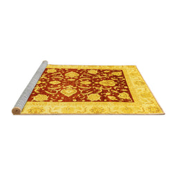 Sideview of Machine Washable Oriental Yellow Traditional Rug, wshabs3788yw