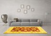 Machine Washable Oriental Yellow Traditional Rug in a Living Room, wshabs3788yw