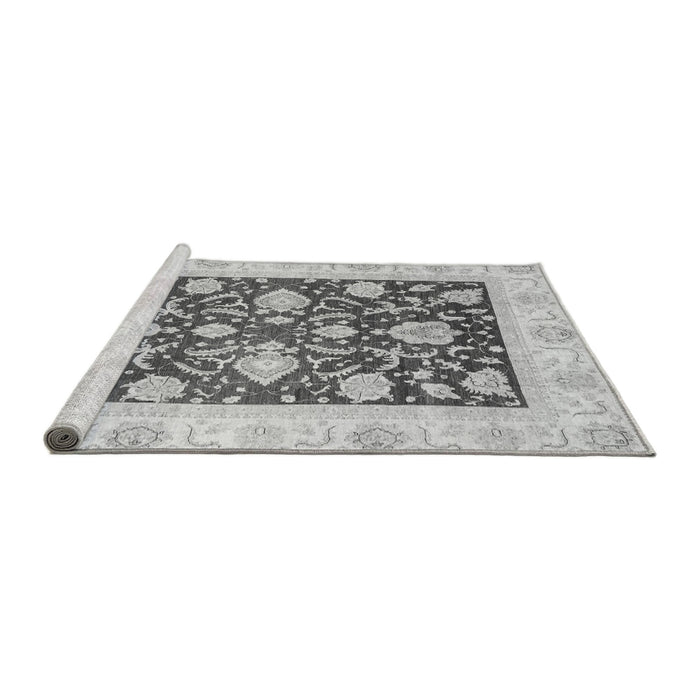 Sideview of Machine Washable Oriental Gray Traditional Rug, wshabs3788gry