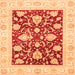 Square Oriental Orange Traditional Rug, abs3788org